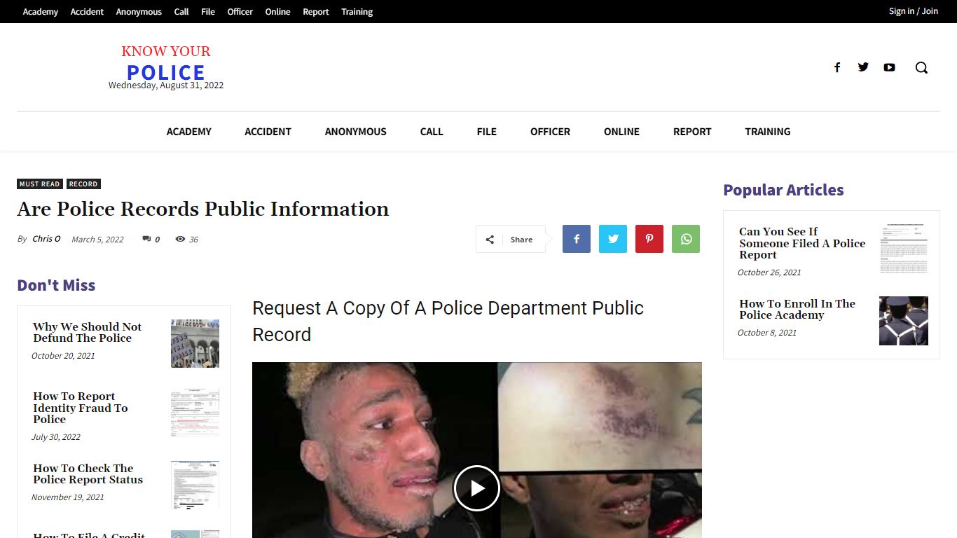 Are Police Records Public Information - KnowYourPolice.net