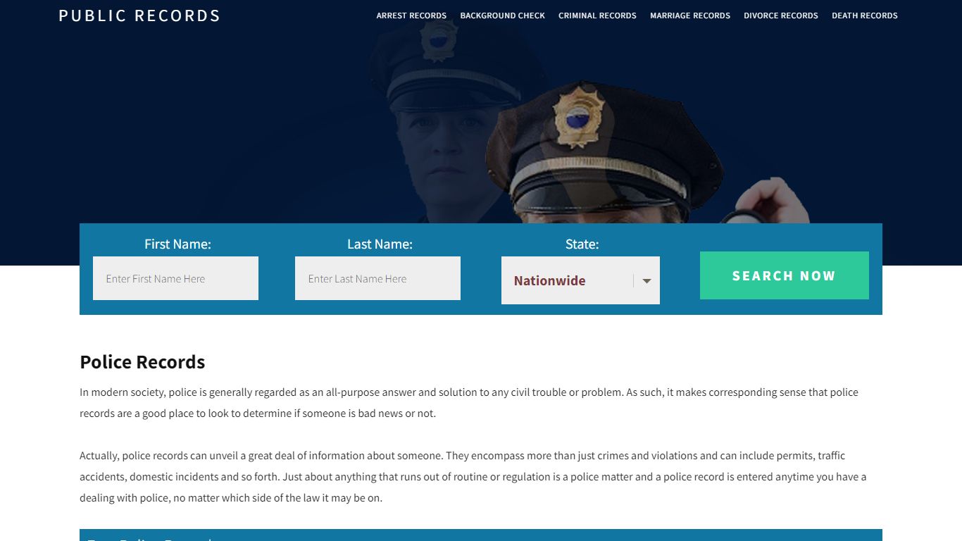 Police Records | Get Instant Reports On People - Public Records
